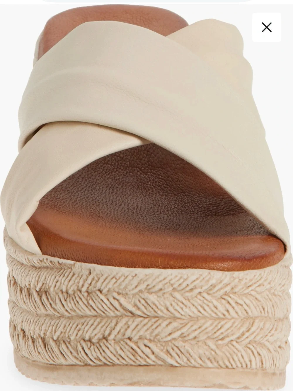 Cordani Cream Espadrille Wedge Slide Sandals